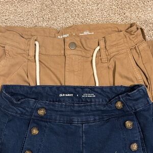 Old Navy Tan and Navy Wide Leg Jeans Bundle